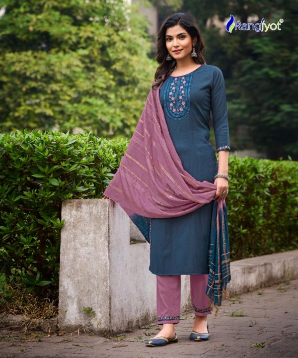 Rangjyot Veena Vol 1 Rayon Designer Excluisve Readymade Suit